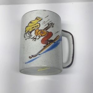 Otagiri Downhill Skiers Mug Double Sided Handpainted & Handcrafted in Japan
